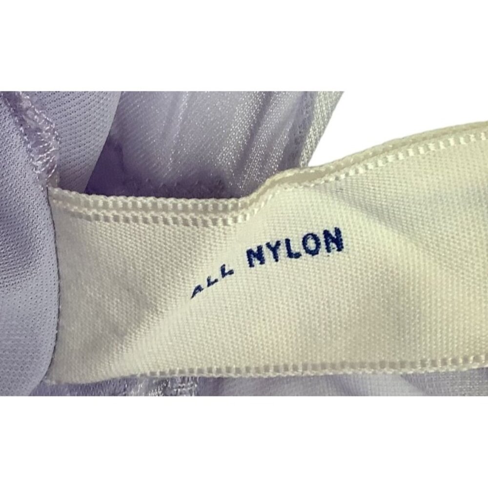 Vintage 90s Y2K Slip Dress Lingerie Satin Lace Purple Warners Intimates Medium M - Picture 7 of 8